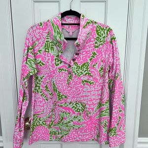 VGUC Lilly Pulitzer Pink Green Skipper Popover Large